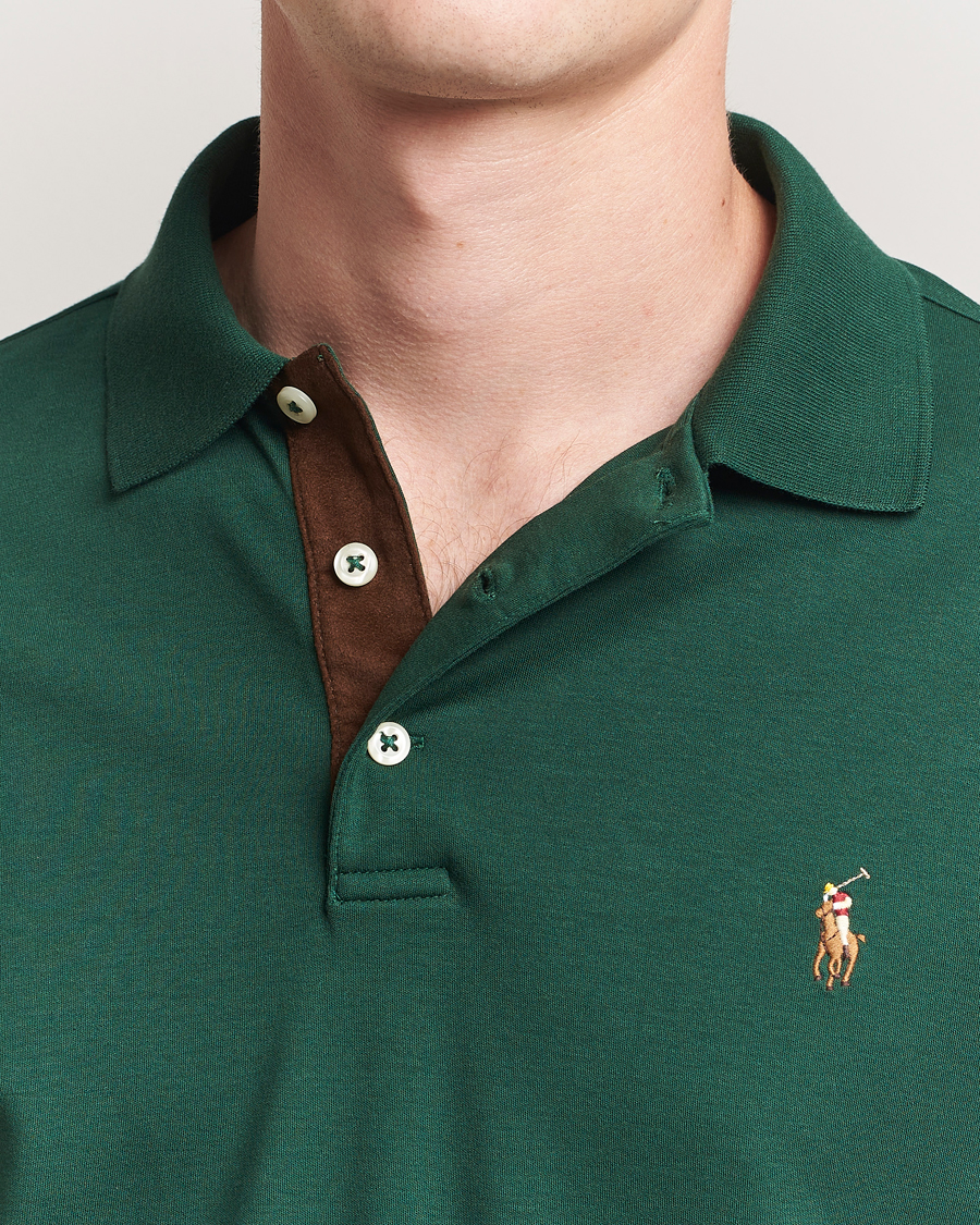 Homme | Polos | Polo Ralph Lauren | Pima Cotton Custom Slim Fit LS Polo Vintage Pine