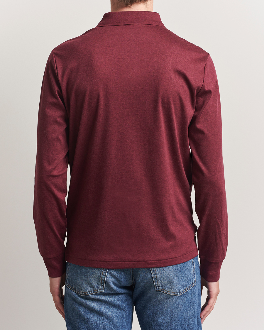 Homme | Polos | Polo Ralph Lauren | Pima Cotton Custom Slim Fit LS Polo Spring Wine Heather