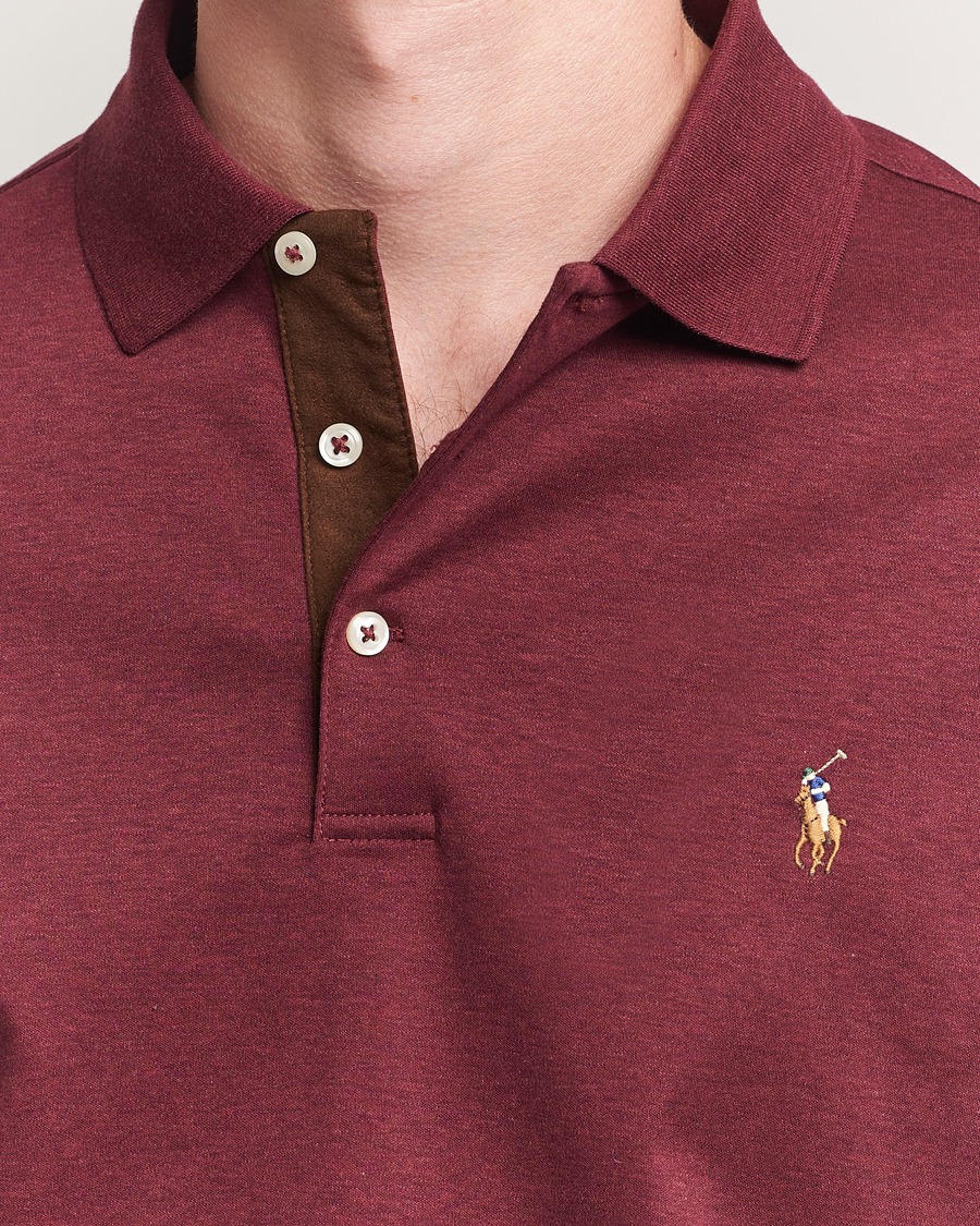 Homme | Polos | Polo Ralph Lauren | Pima Cotton Custom Slim Fit LS Polo Spring Wine Heather