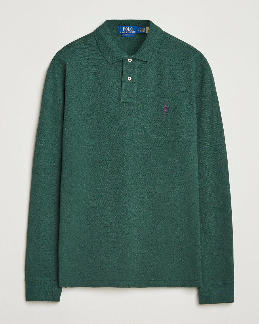 Homme | Polos | Polo Ralph Lauren | Custom Slim Fit Long Sleeve Polo Scotch Pine Heather