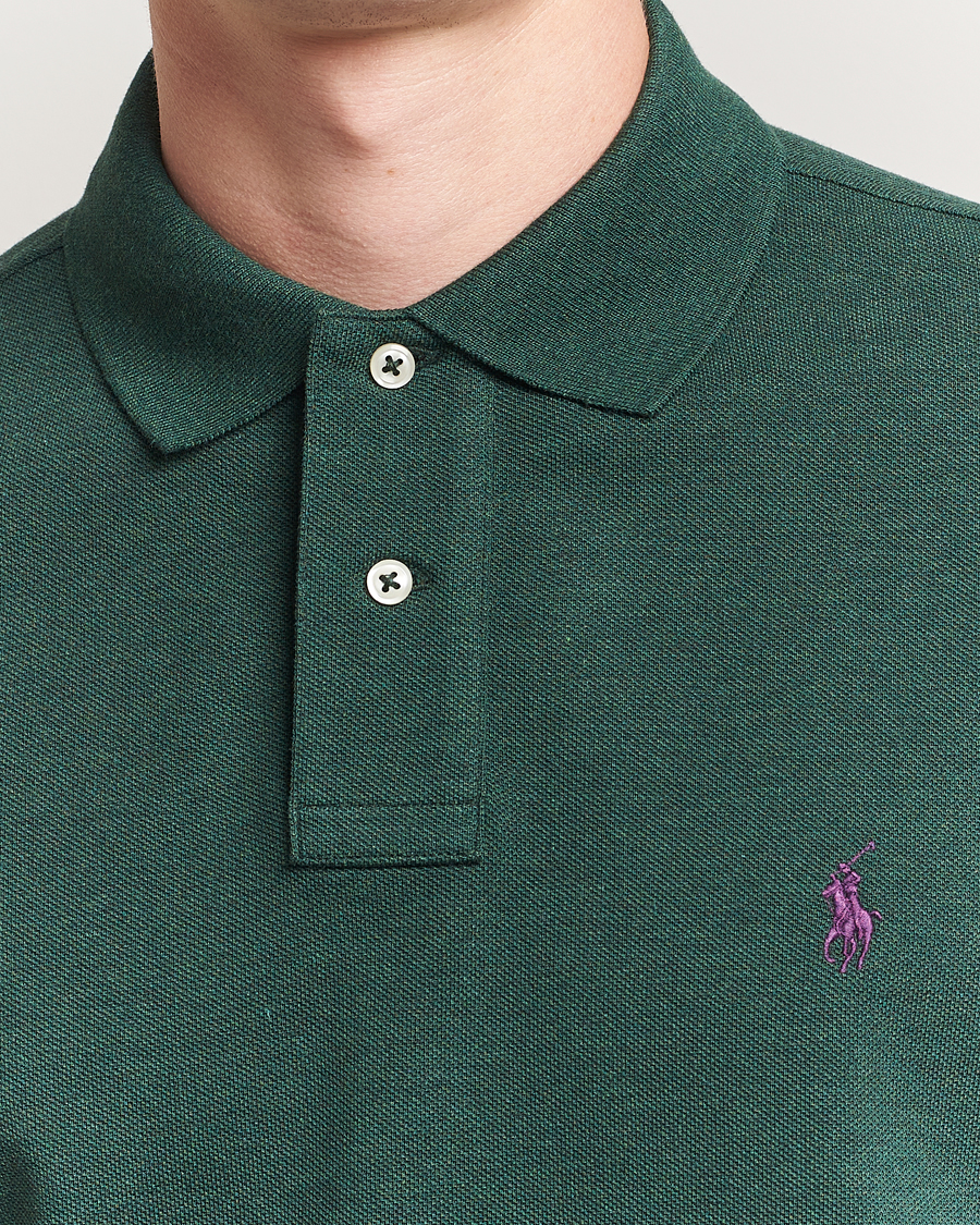 Homme | Polos | Polo Ralph Lauren | Custom Slim Fit Long Sleeve Polo Scotch Pine Heather