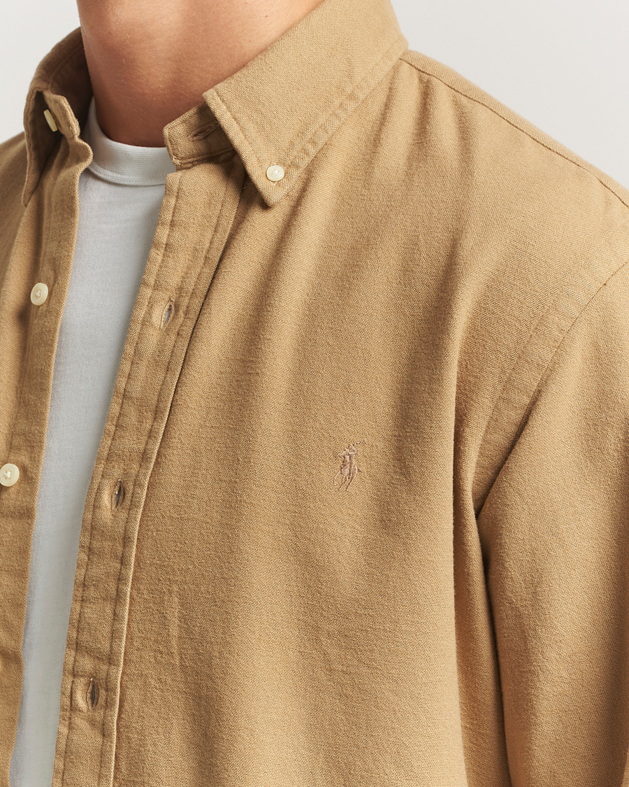 Homme | Chemises | Polo Ralph Lauren | Custom Fit Brushed Flannel Shirt RL Khaki