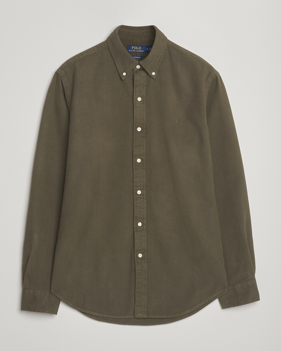 Homme | Chemises | Polo Ralph Lauren | Custom Fit Brushed Flannel Shirt Ranger Green