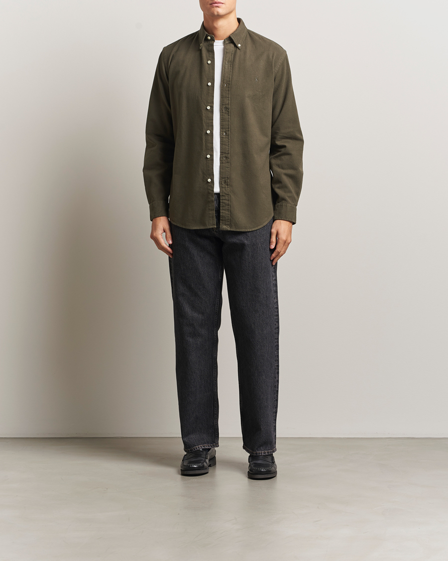 Homme | Chemises | Polo Ralph Lauren | Custom Fit Brushed Flannel Shirt Ranger Green