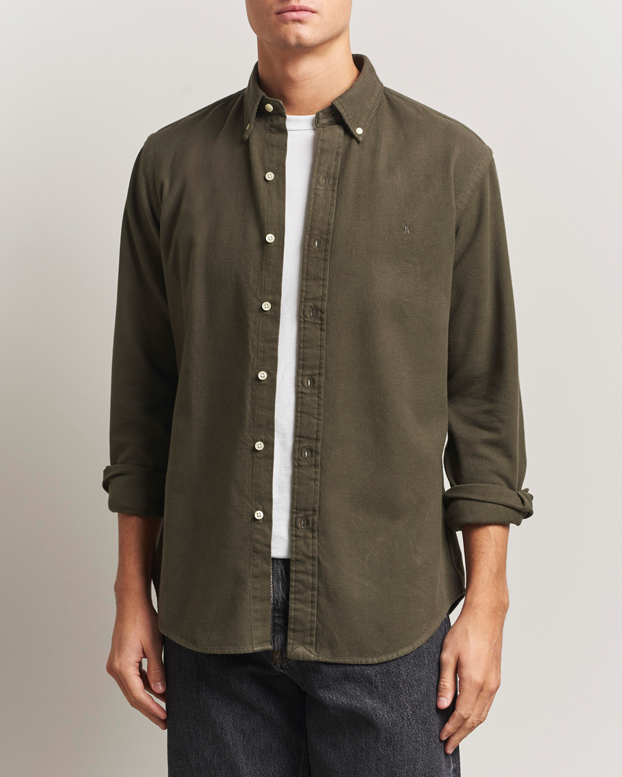 Homme | Chemises | Polo Ralph Lauren | Custom Fit Brushed Flannel Shirt Ranger Green