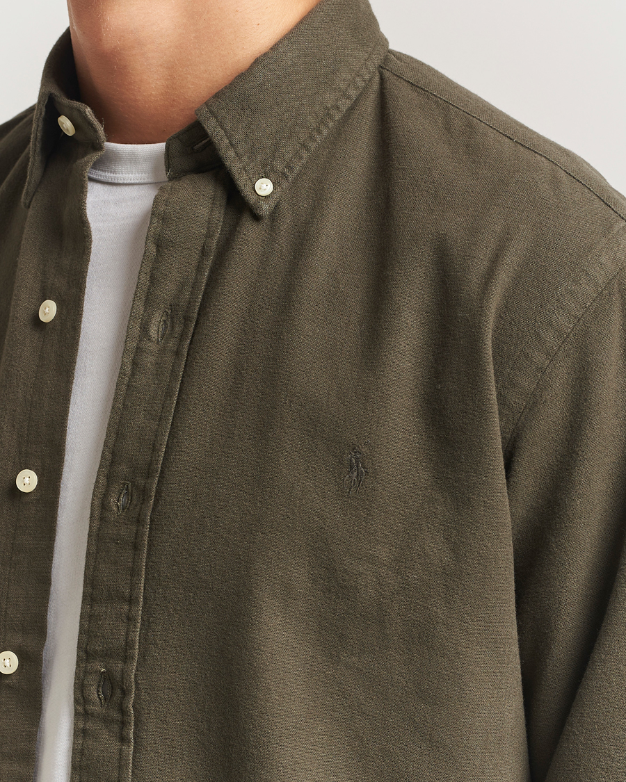Homme | Chemises | Polo Ralph Lauren | Custom Fit Brushed Flannel Shirt Ranger Green