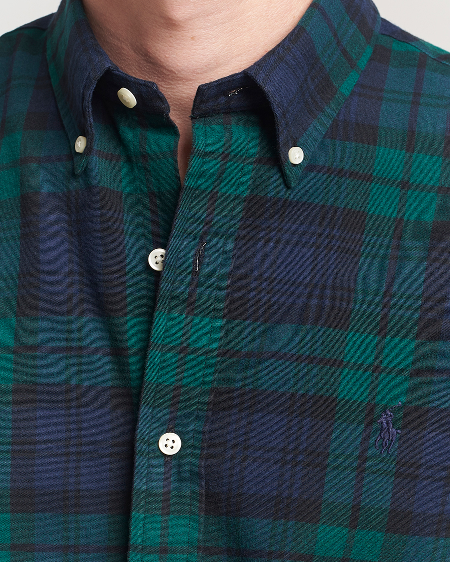 Homme | Chemises | Polo Ralph Lauren | Custom Fit Brushed Flannel Checked Shirt Navy/Green