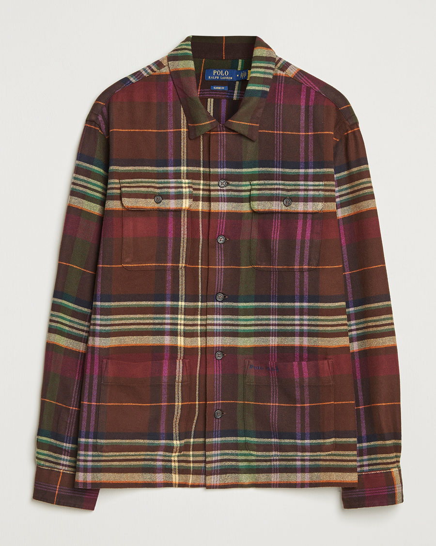 Homme | Chemises | Polo Ralph Lauren | Brushed Flannel Pocket Shirt Brown/Green