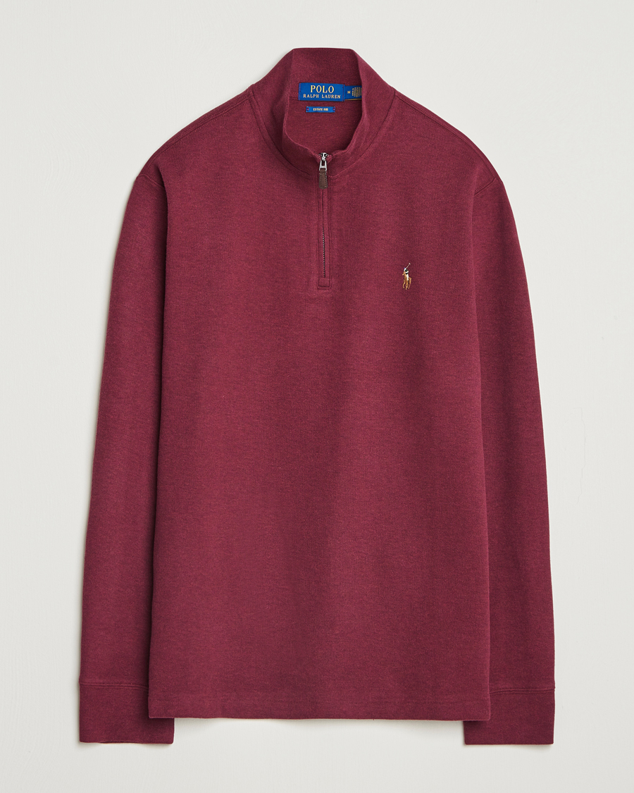 Homme | Pulls Et Tricots | Polo Ralph Lauren | Double Knit Jaquard Half Zip Sweater Wine Heather