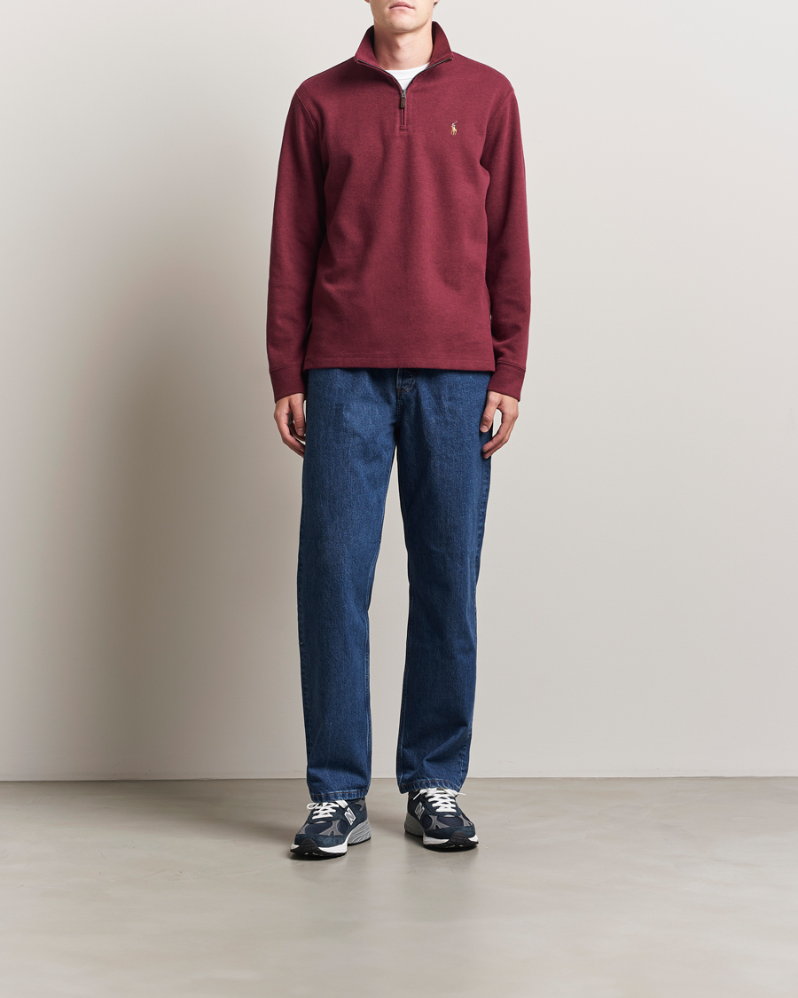 Homme | Pulls Et Tricots | Polo Ralph Lauren | Double Knit Jaquard Half Zip Sweater Wine Heather