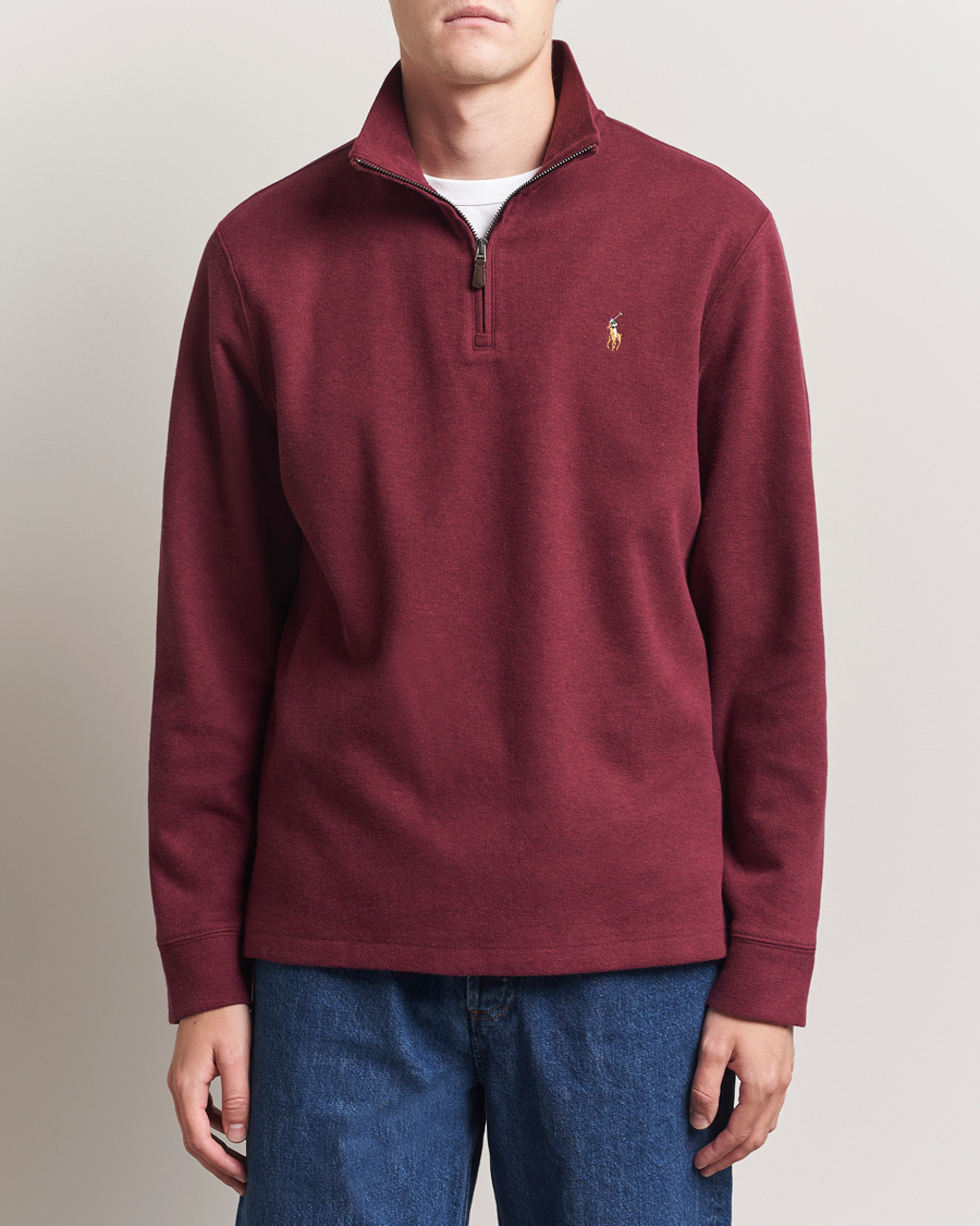 Homme | Pulls Et Tricots | Polo Ralph Lauren | Double Knit Jaquard Half Zip Sweater Wine Heather