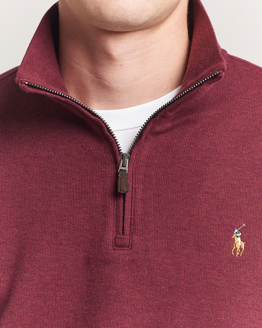 Homme | Pulls Et Tricots | Polo Ralph Lauren | Double Knit Jaquard Half Zip Sweater Wine Heather