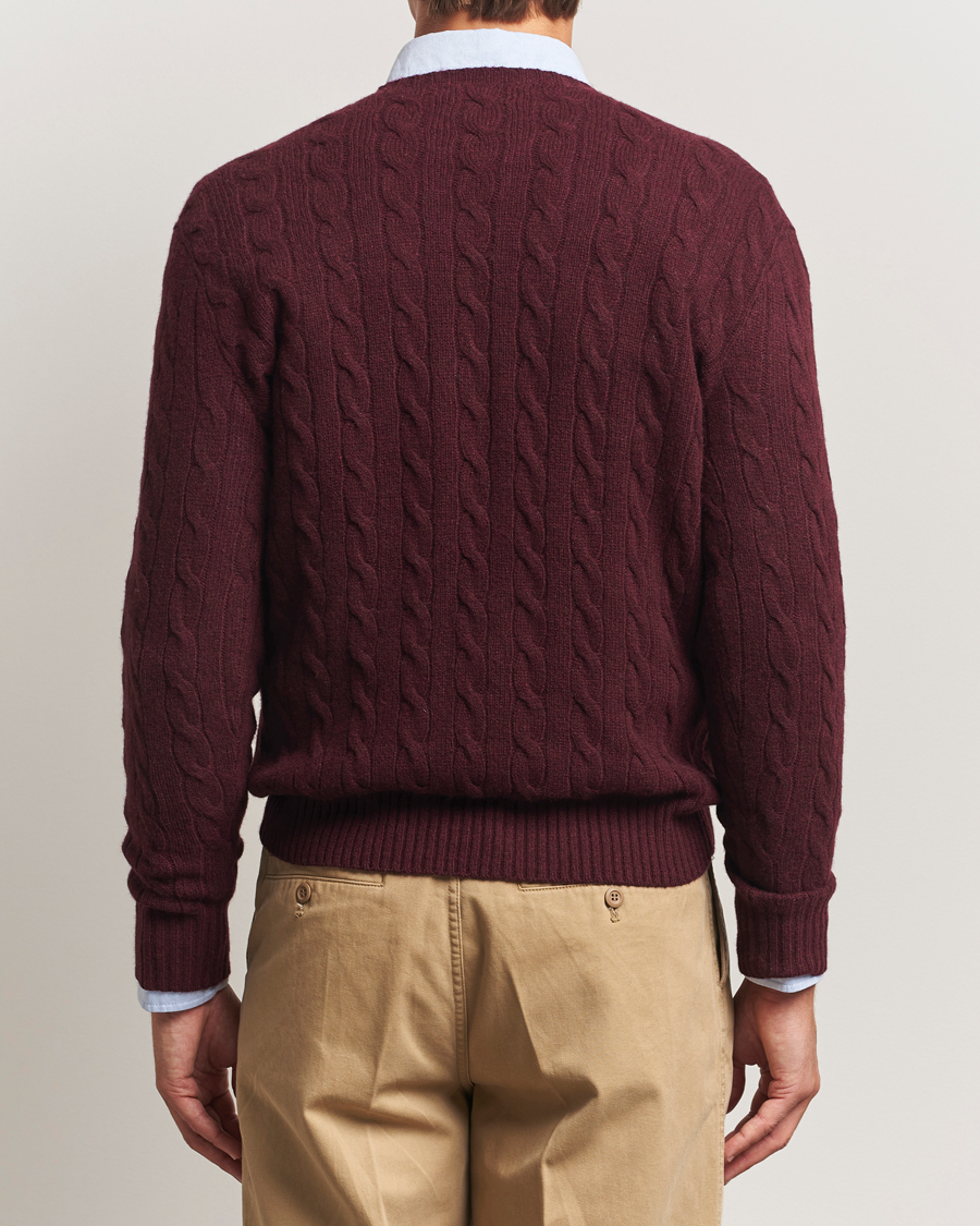 Heren | Truien | Polo Ralph Lauren | Wool/Cashmere Cable Crew Neck Aged Wine Heather