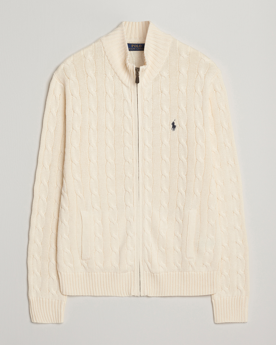 Heren | Truien | Polo Ralph Lauren | Cotton Cable Full Zip Andover Cream