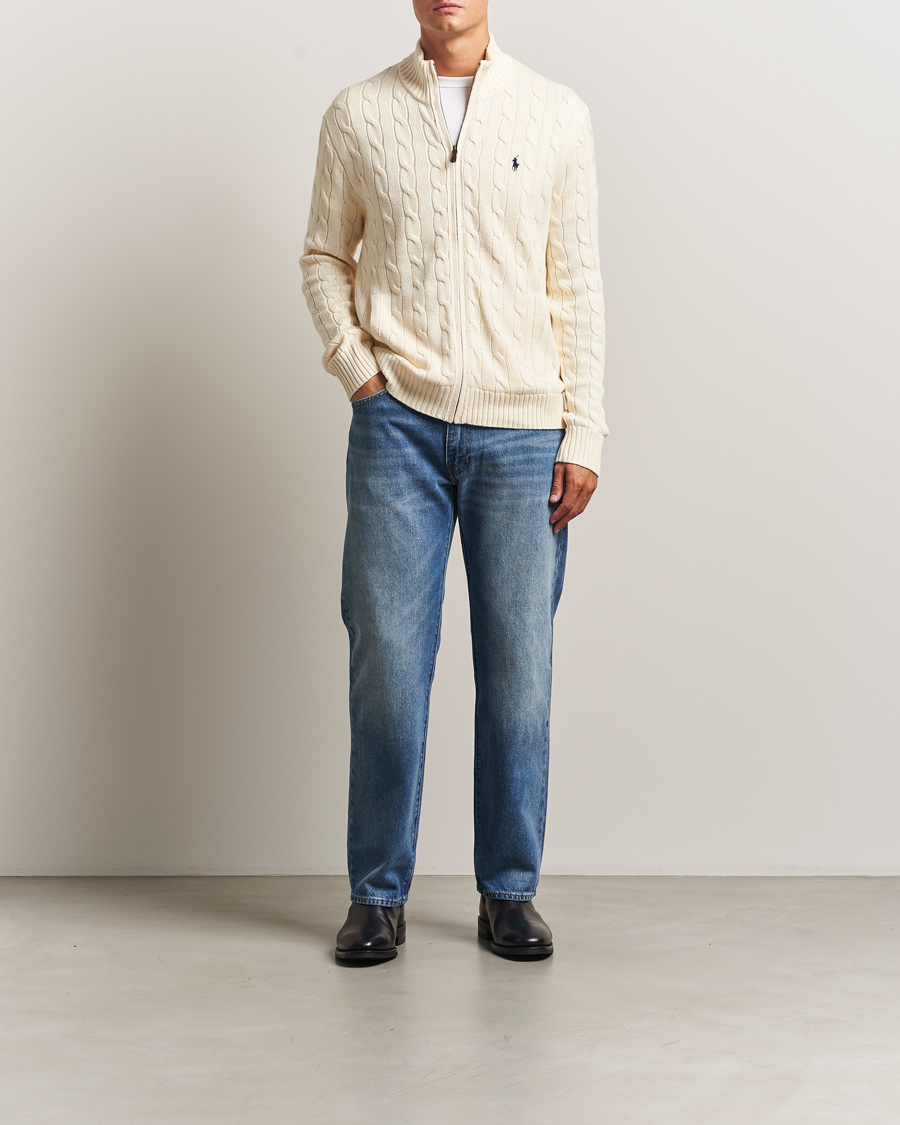 Heren | Truien | Polo Ralph Lauren | Cotton Cable Full Zip Andover Cream