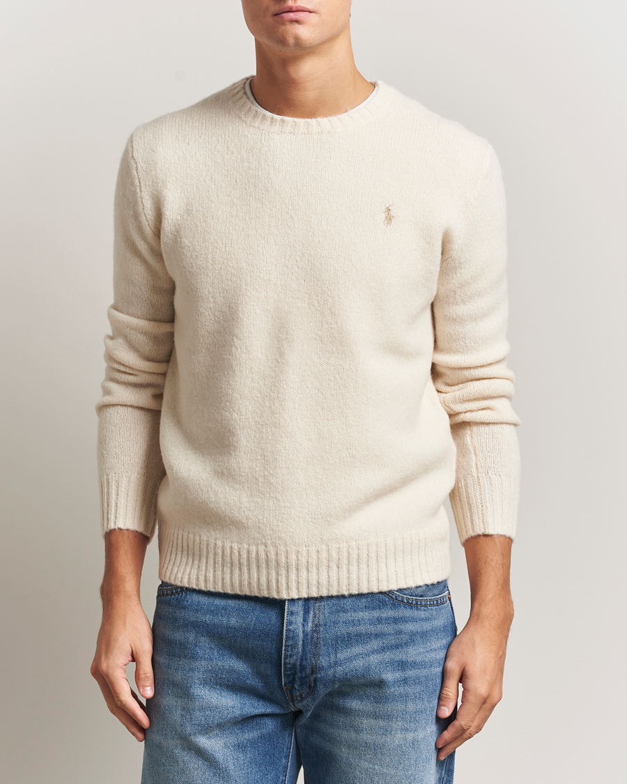 Homme | Pulls Et Tricots | Polo Ralph Lauren | Alpaca Crew Neck Sweater Cream Tonal