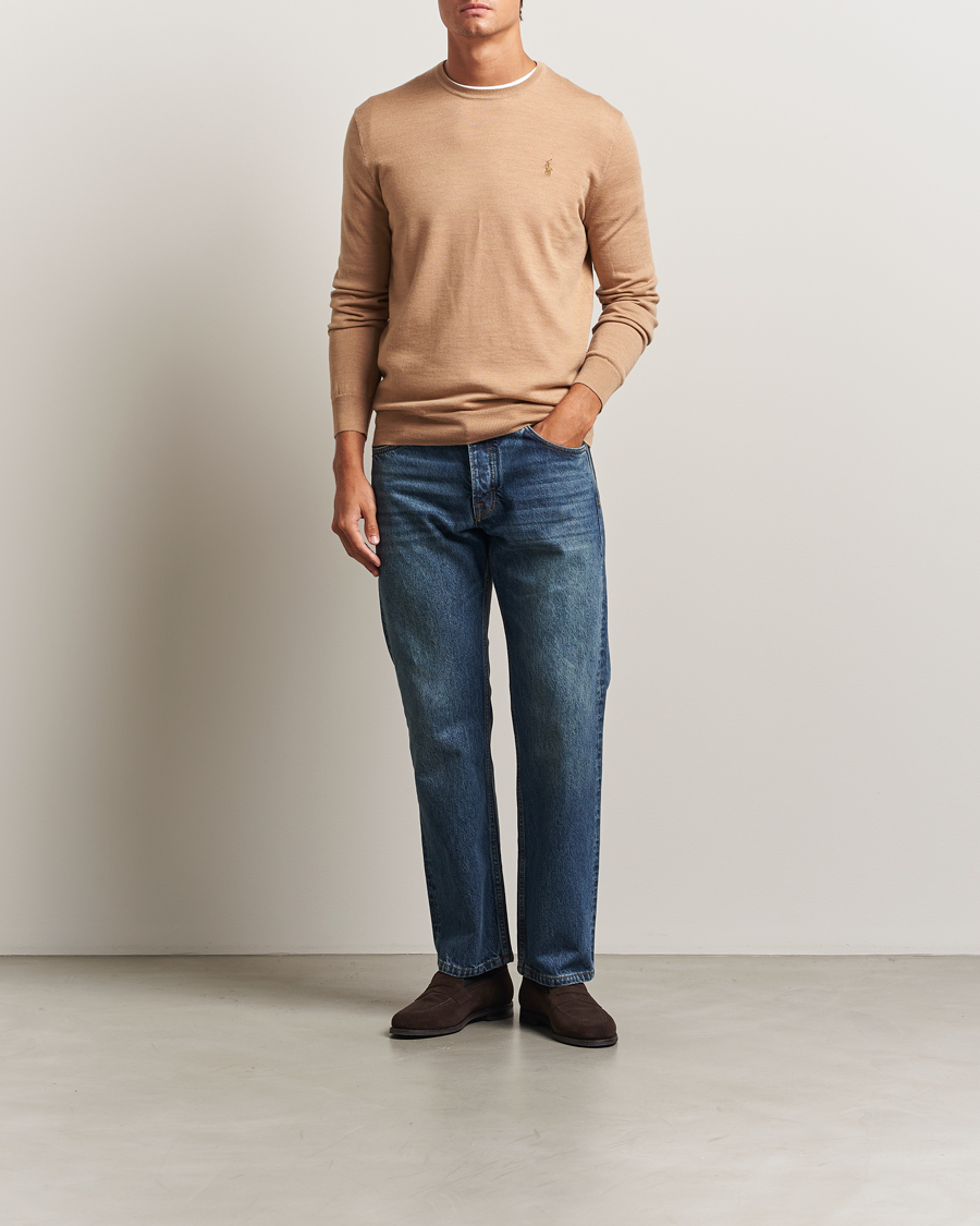 Heren | Truien | Polo Ralph Lauren | Merino Crew Neck Pullover Camel Melange