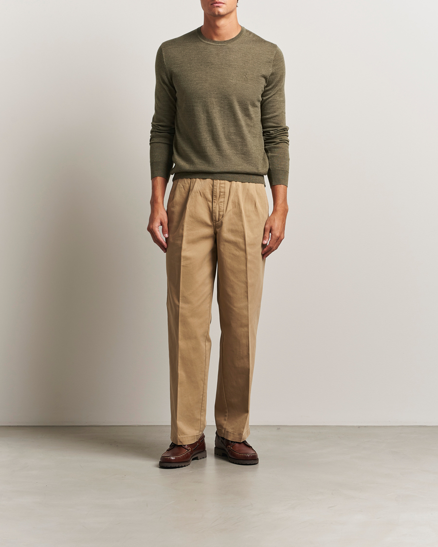 Heren | Truien | Polo Ralph Lauren | Merino Crew Neck Pullover Cargo Olive Heather