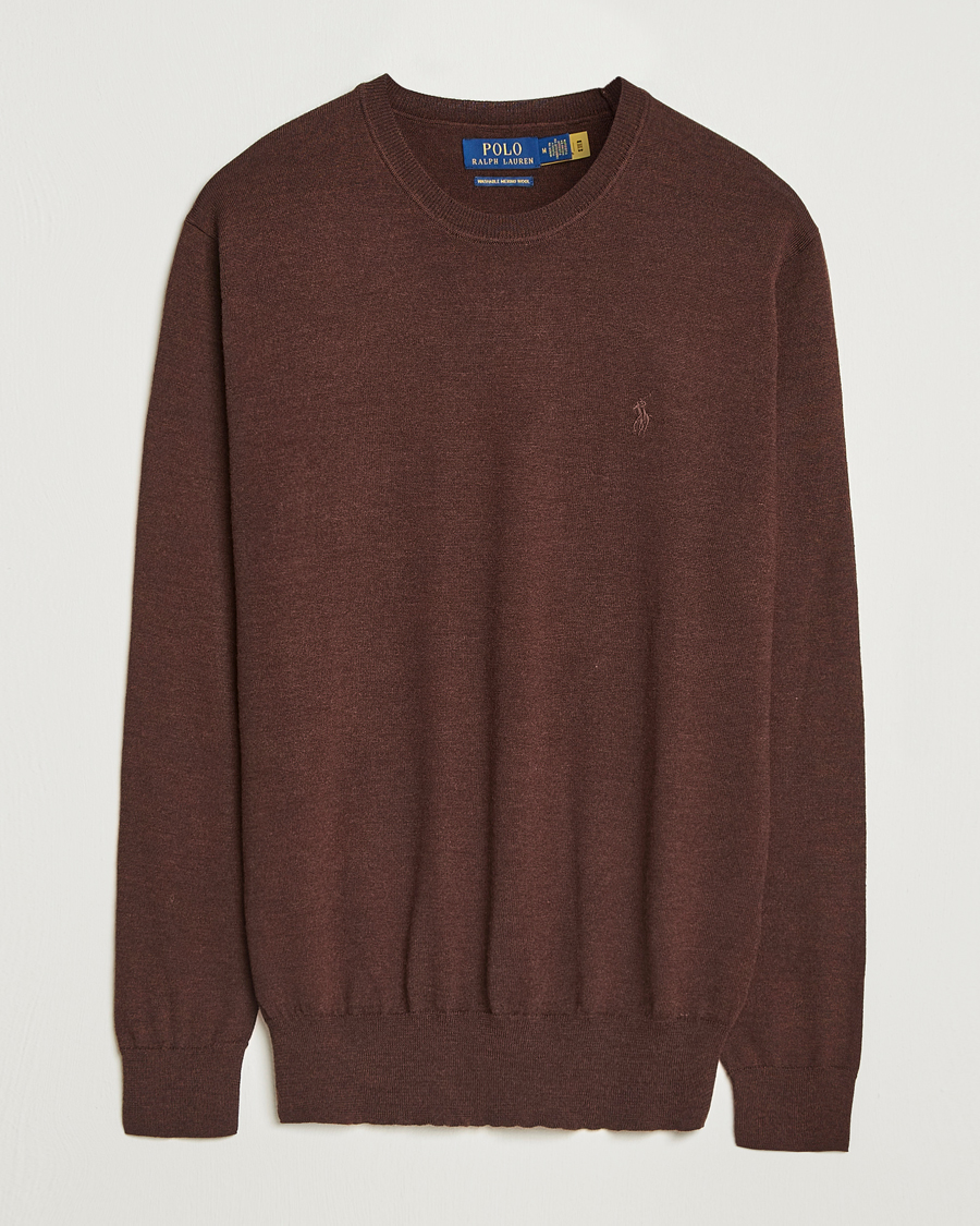 Heren | Truien | Polo Ralph Lauren | Merino Crew Neck Pullover Burnt Brown Melange