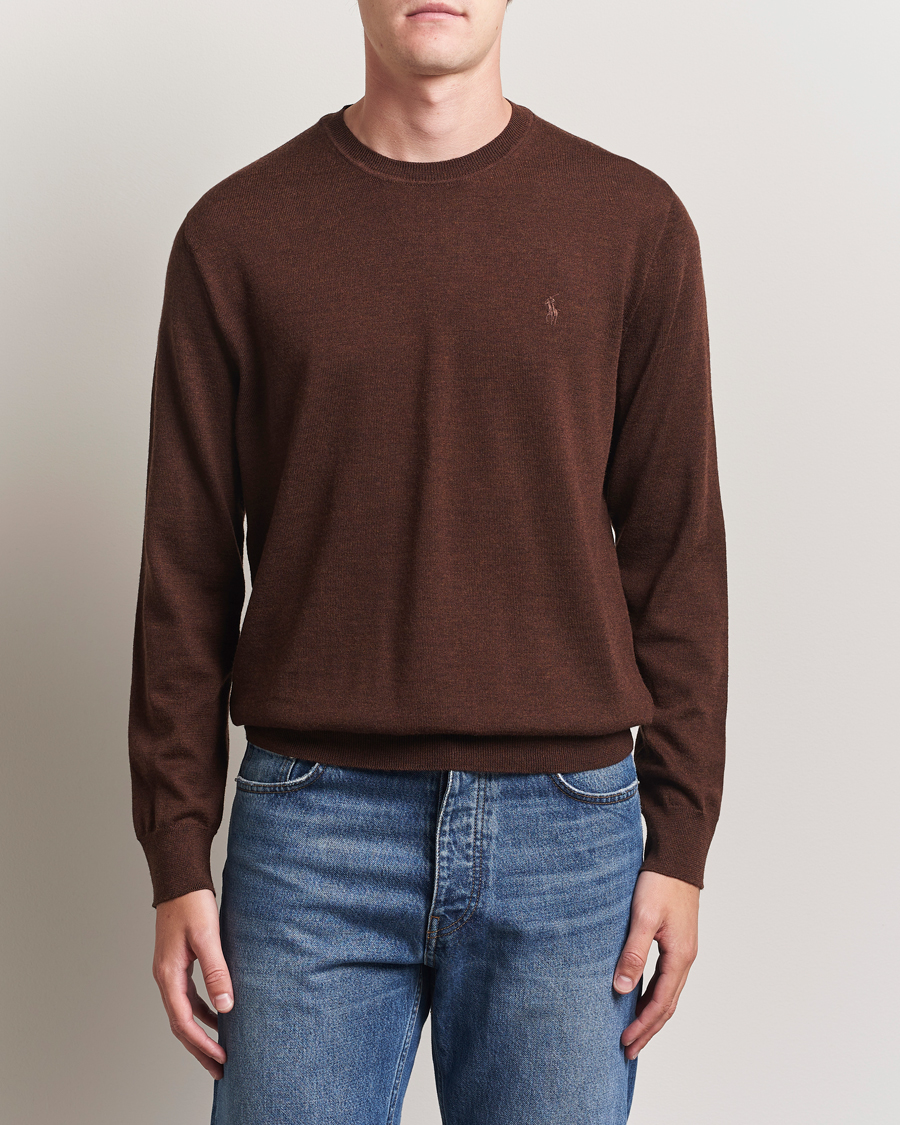 Heren | Truien | Polo Ralph Lauren | Merino Crew Neck Pullover Burnt Brown Melange