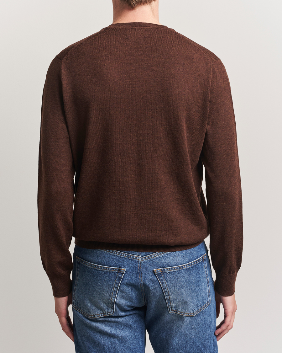 Homme | Pulls Et Tricots | Polo Ralph Lauren | Merino Crew Neck Pullover Burnt Brown Melange