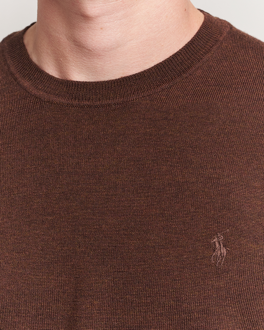 Homme | Pulls Et Tricots | Polo Ralph Lauren | Merino Crew Neck Pullover Burnt Brown Melange