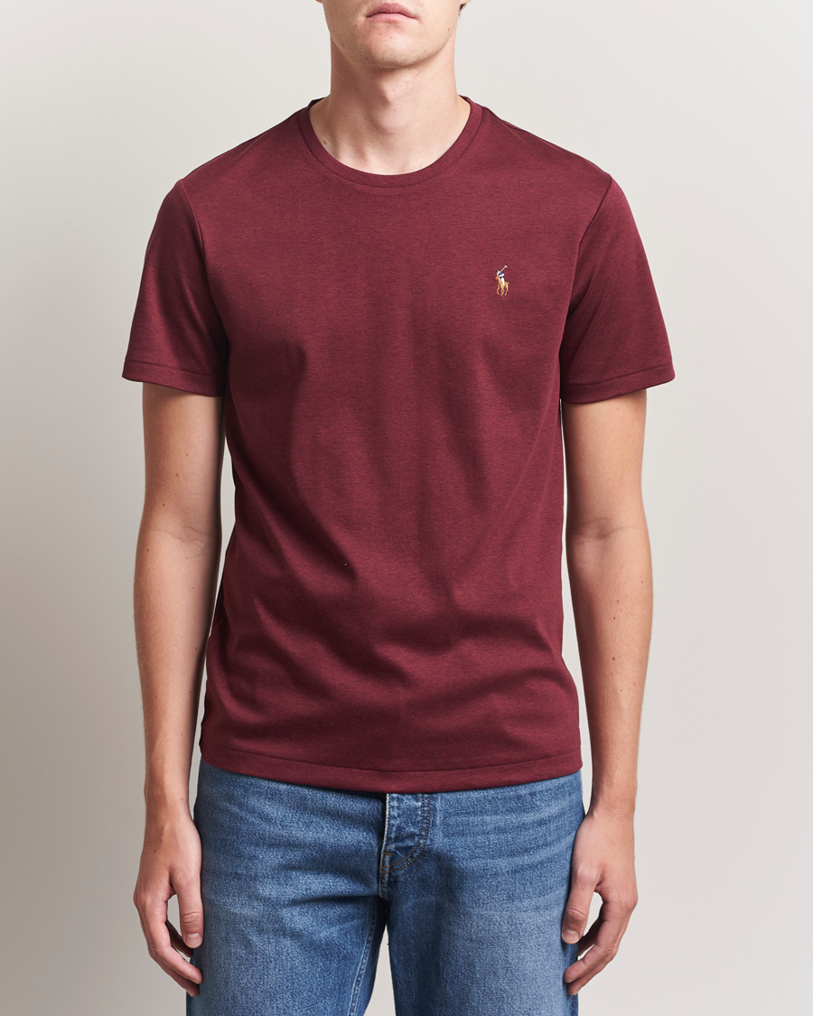 Homme | T-shirts | Polo Ralph Lauren | Luxury Pima Cotton Crew Neck T-Shirt Wine Heather
