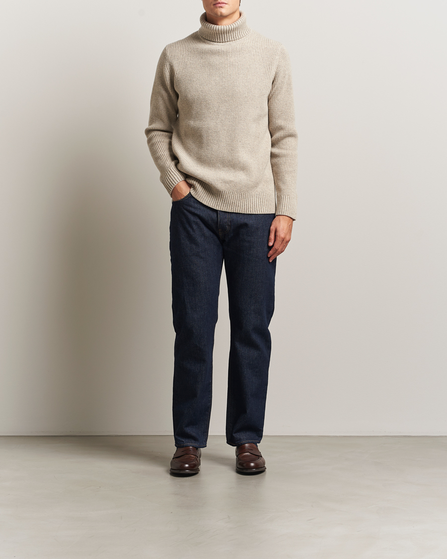 Homme | Pulls Et Tricots | Charles Tyrwhitt | Chunky Merino Roll Neck Oatmeal