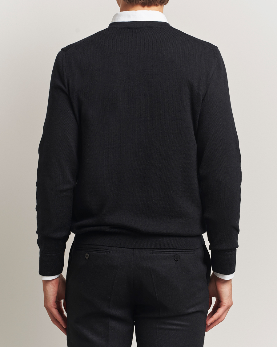 Homme | Pulls Et Tricots | Charles Tyrwhitt | Pure Merino V-Neck Jumper Black