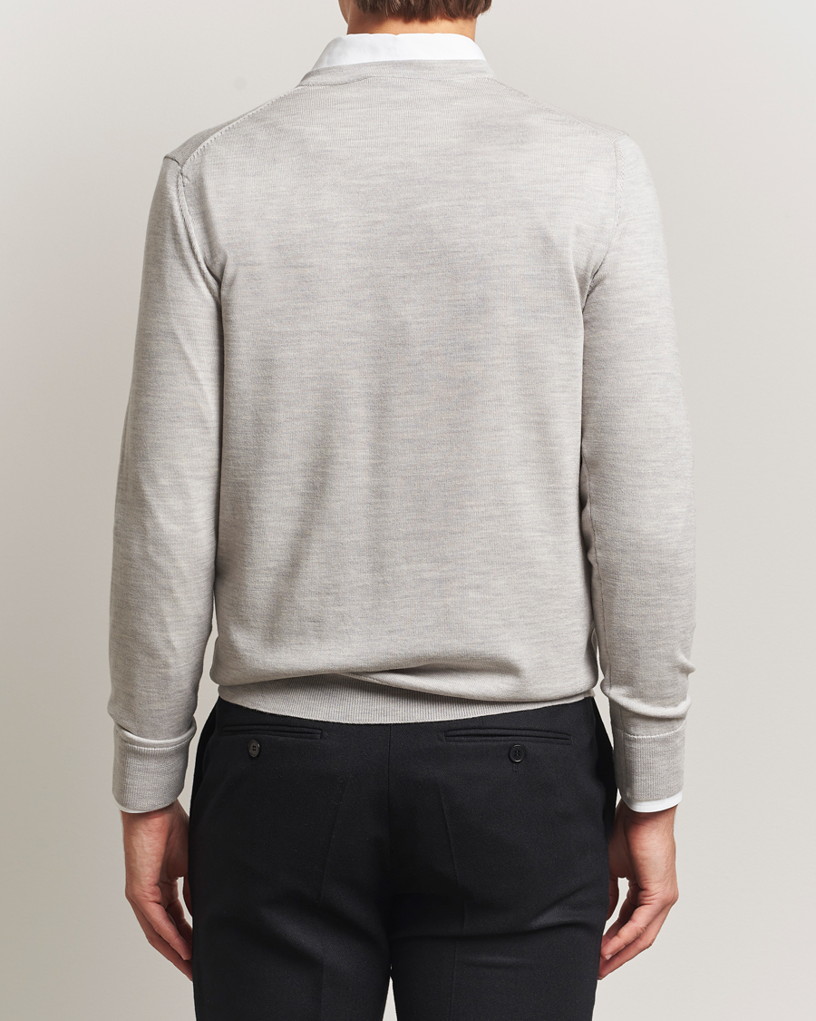 Homme | Pulls Et Tricots | Charles Tyrwhitt | Pure Merino V-Neck Jumper Silver Grey