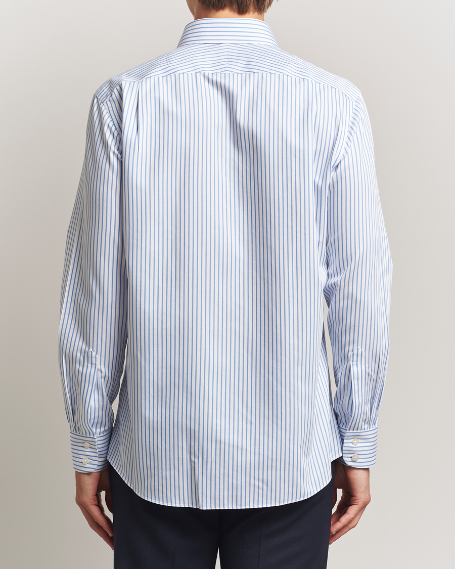 Homme | Chemises | Charles Tyrwhitt | Slim Fit Non Iron Striped Twill Cut Away Shirt White/Sky