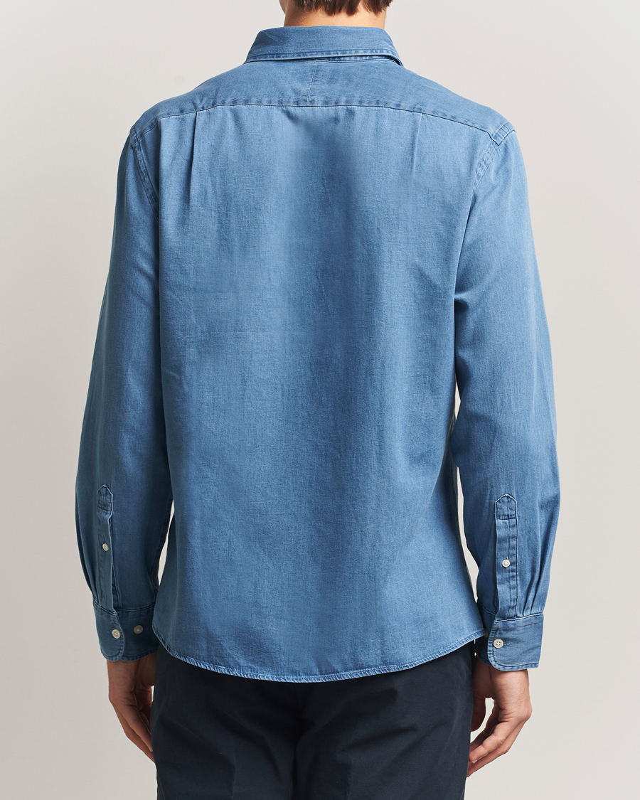 Homme | Chemises | Charles Tyrwhitt | Slim Fit Button Down Denim Shirt Ocean Blue