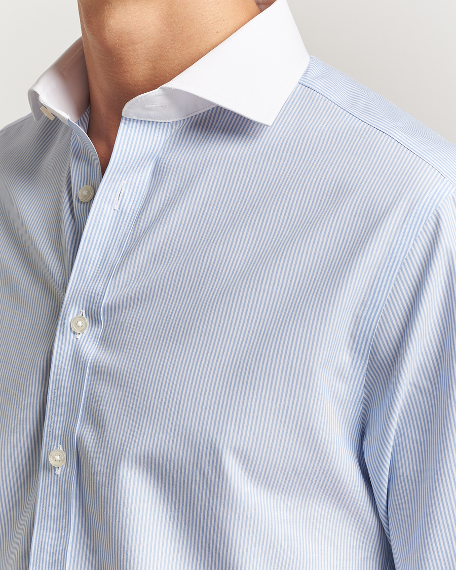 Homme | Chemises | Charles Tyrwhitt | Slim Fit Non Iron Bengal Stripe Winchester Shirt Sky Blue
