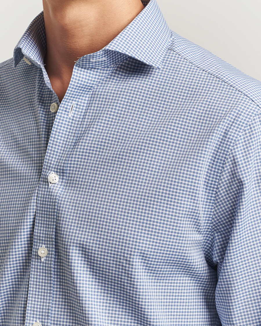 Heren | Overhemden | Charles Tyrwhitt | Slim Fit Non Iron Poplin Gingham Shirt Royal Blue