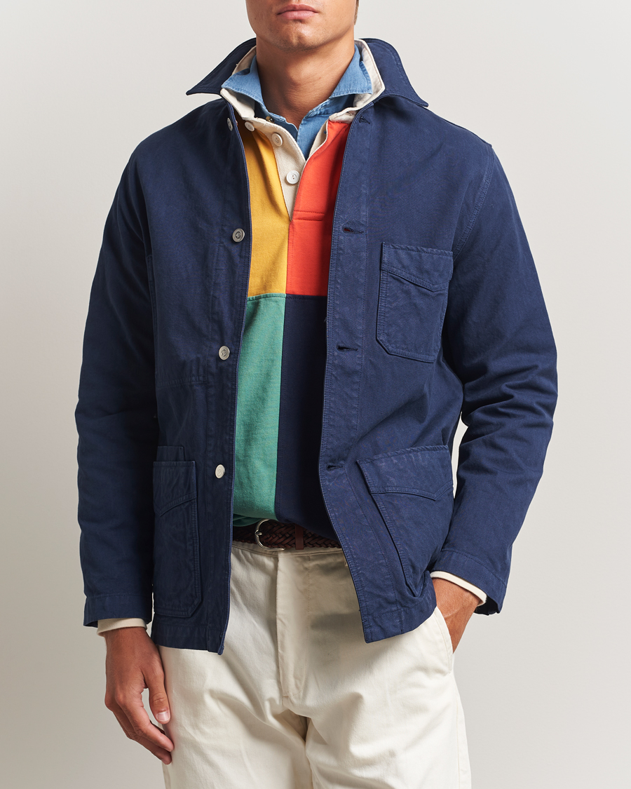 Heren | Jassen | Drake's | Duck Cotton Canvas Chore Coat Navy