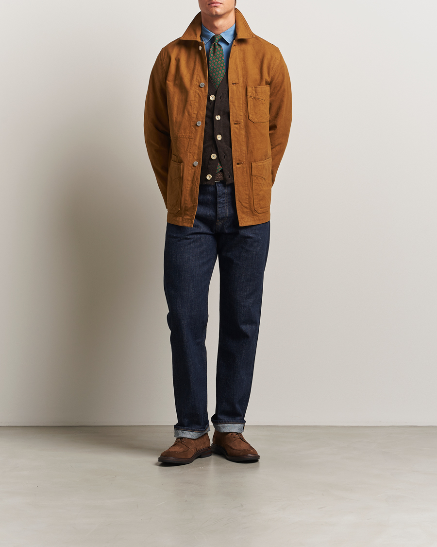 Heren | Jassen | Drake's | Duck Cotton Canvas Chore Coat Tobacco