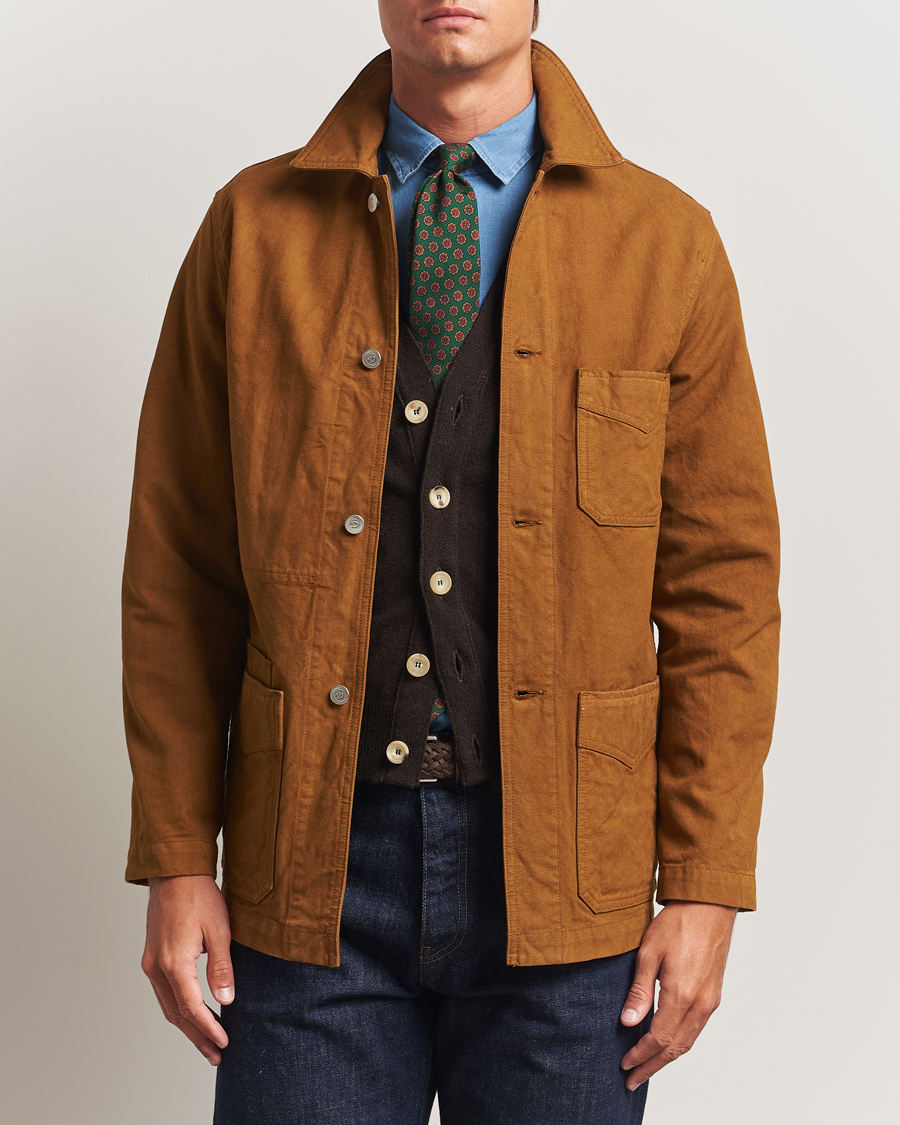 Heren | Jassen | Drake's | Duck Cotton Canvas Chore Coat Tobacco