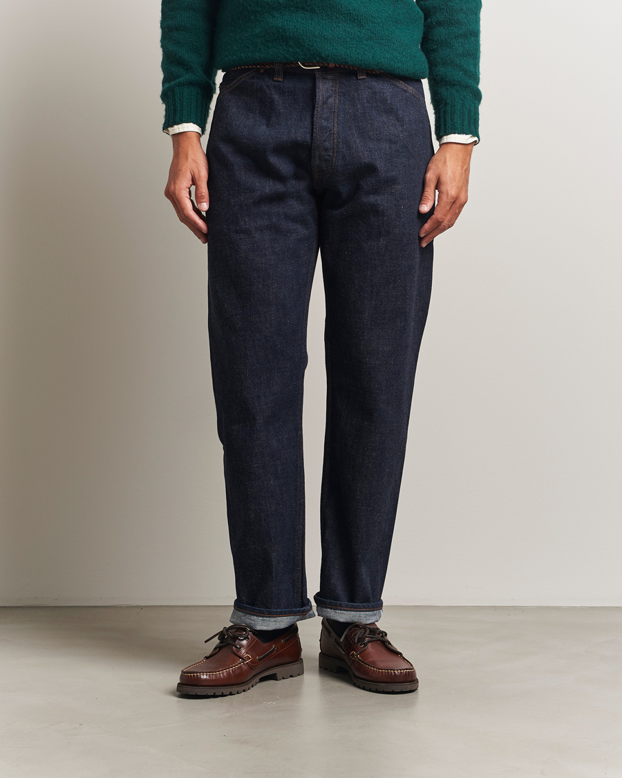 Homme | Jeans | Drake's | 5-Pocket Japanese Selvedge Jeans Indigo