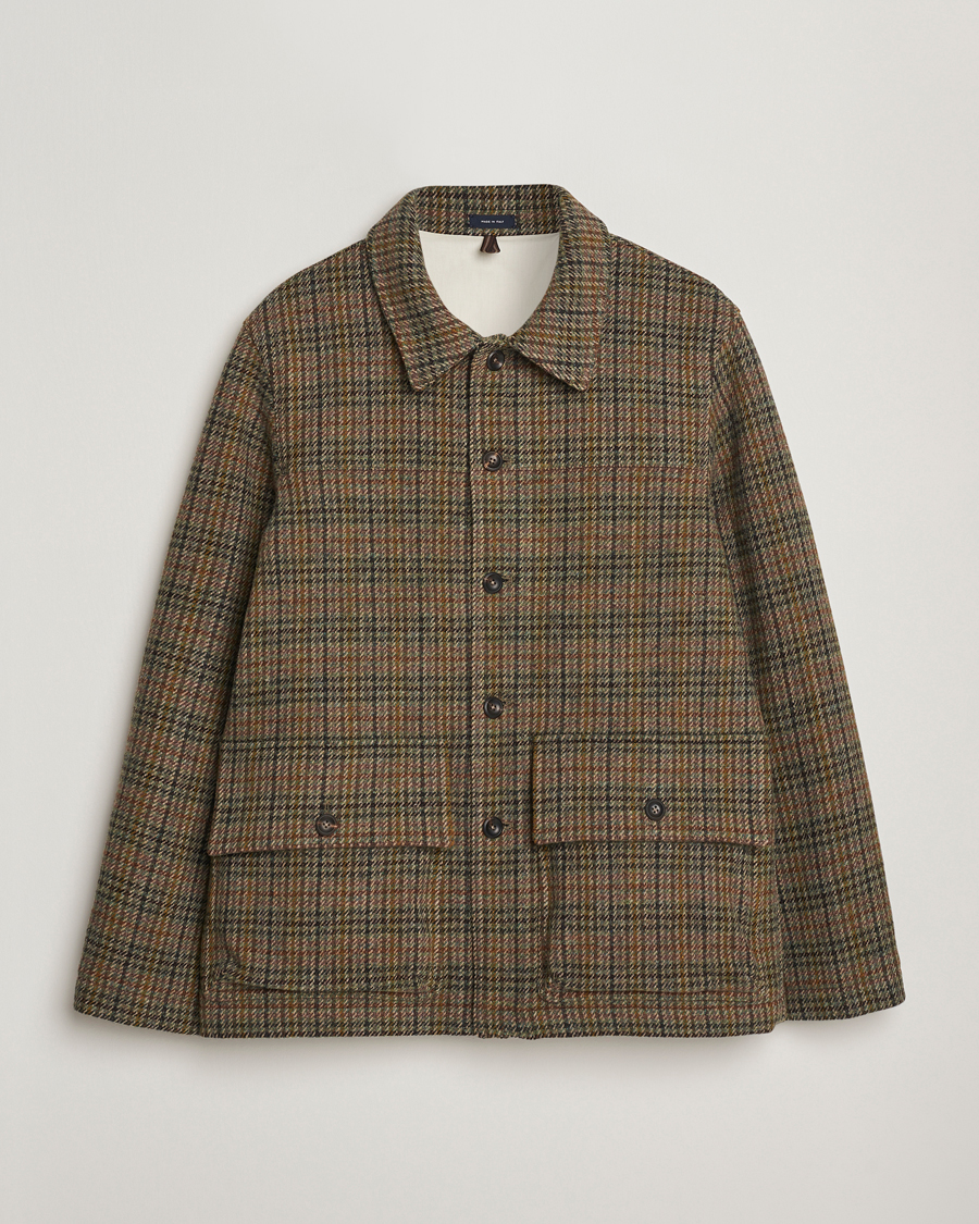 Heren | Jassen | Drake's | Check Tweed Donkey Chore Green