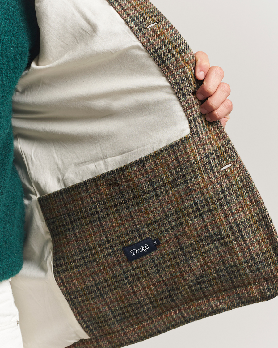 Heren | Jassen | Drake's | Check Tweed Donkey Chore Green