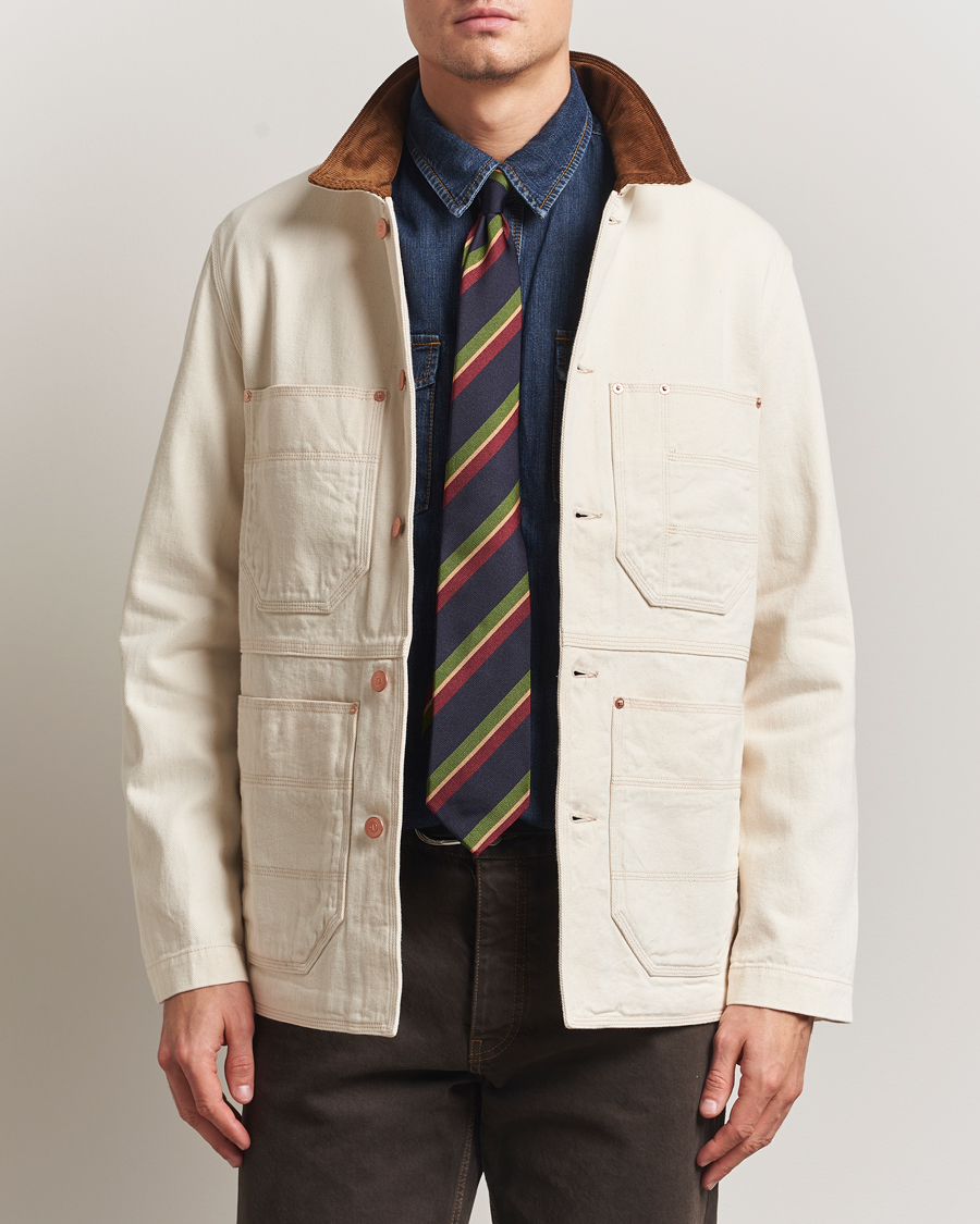 Heren | Jassen | Drake's | Denim Welder Jacket Ecru