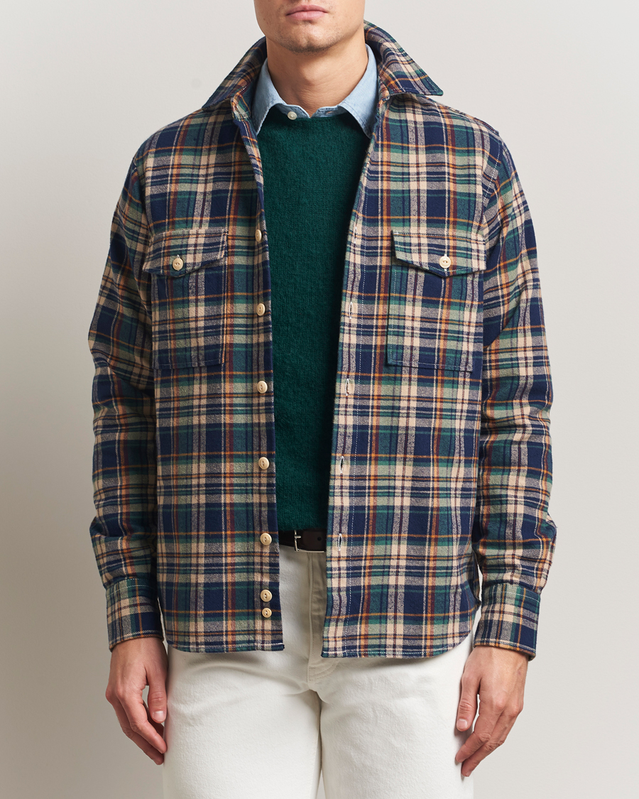 Heren | Overhemden | Drake's | Check Relaxed Block Shirt Multi