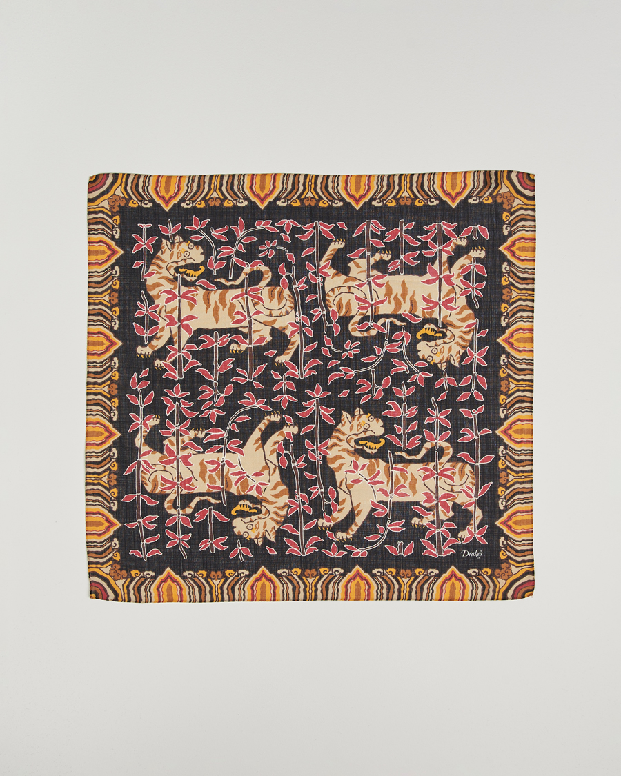 Homme | Écharpes | Drake's | Tiger Bandana Black