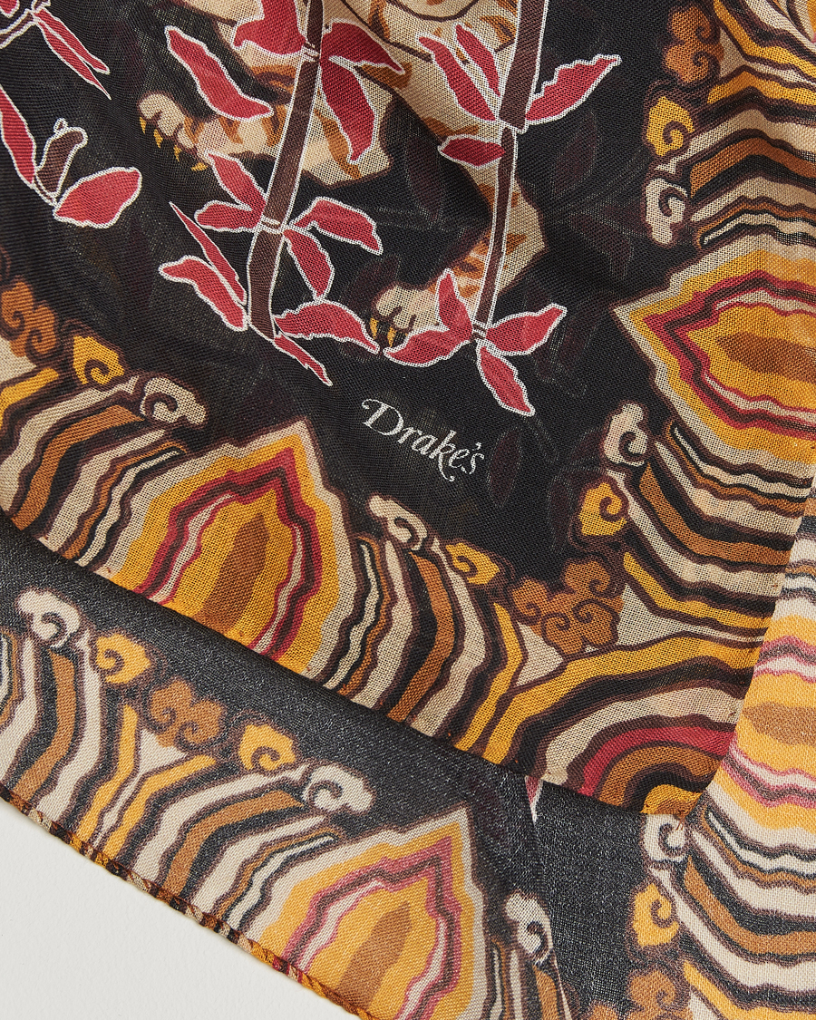 Homme | Drake's Tiger Bandana Black | Drake's | Tiger Bandana Black
