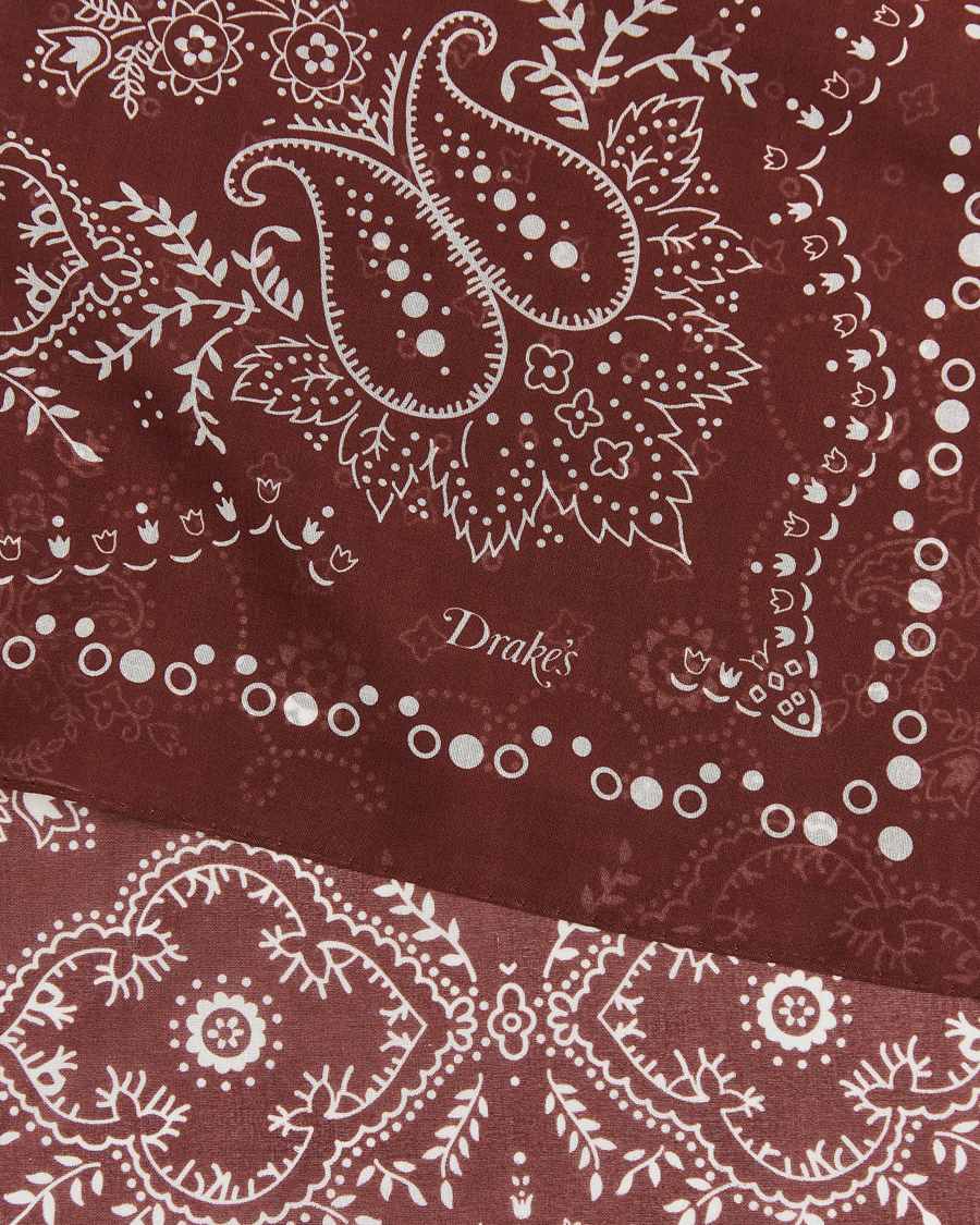 Heren | Sjaals | Drake's | Paisley Bandana Red