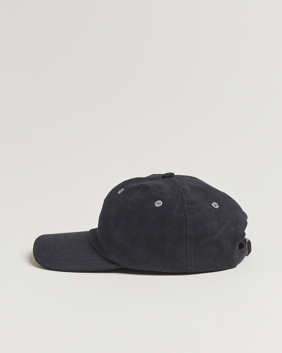 Homme | Bobs Et Casquettes | Drake's | Horse Applique Moleskin Baseball Cap Navy