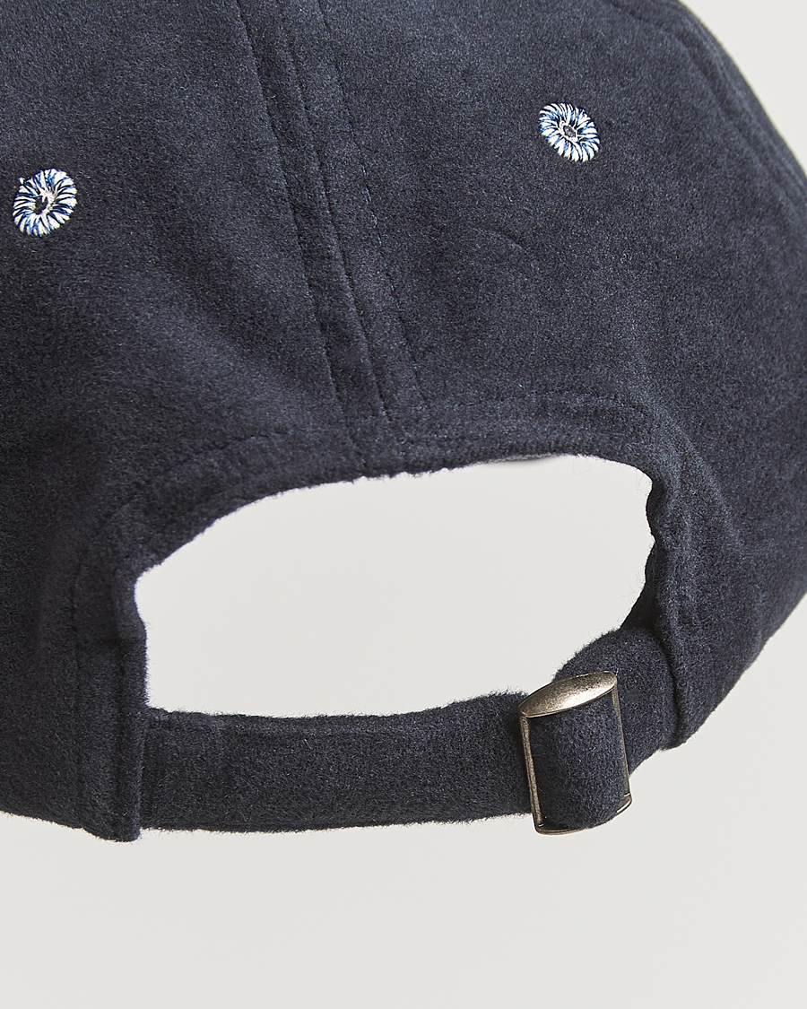 Homme | Bobs Et Casquettes | Drake's | Horse Applique Moleskin Baseball Cap Navy