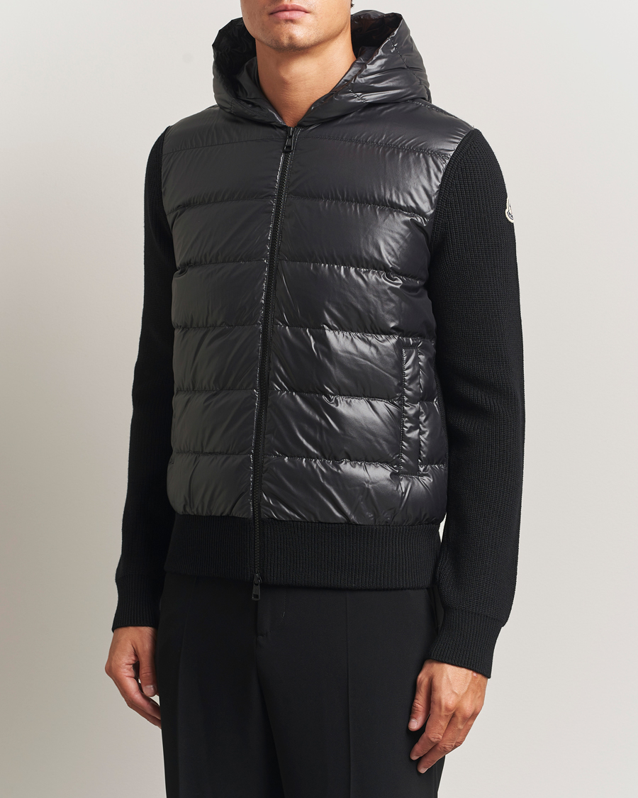 Homme | Pulls Et Tricots | Moncler | Padded Hooded Cardigan Black