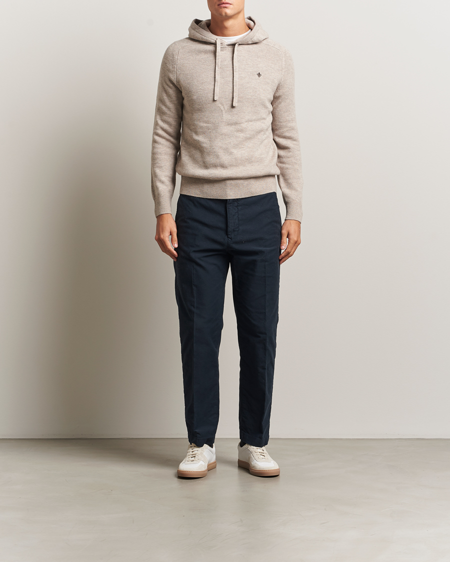 Heren | Truien | Morris | Hertford Lambswool Hoodie Khaki