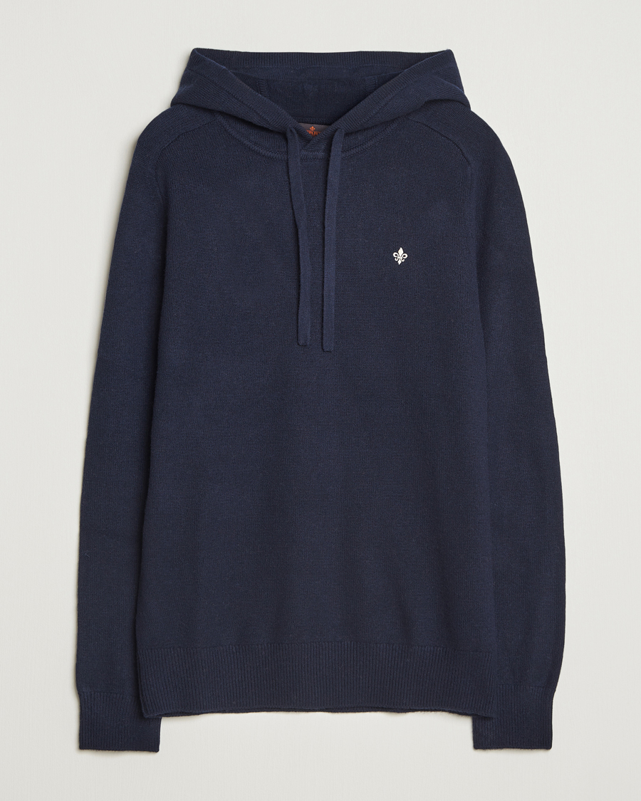 Heren | Truien | Morris | Hertford Lambswool Hoodie Navy